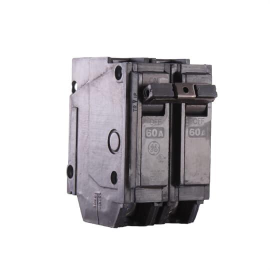 GE Q-Line® THQL2160 Type THQL Molded Case Circuit Breaker, 120/240 VAC, 60 A, 10 kA Interrupt, 2 Poles, LI/Non-Interchangeable Thermal Magnetic Trip