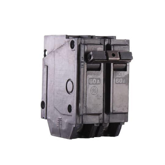 GE Q-Line® THQL2160 Type THQL Molded Case Circuit Breaker, 120/240 VAC, 60 A, 10 kA Interrupt, 2 Poles, LI/Non-Interchangeable Thermal Magnetic Trip