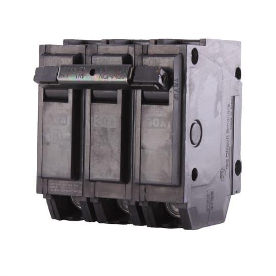 GE Q-Line® THQL32030 Type THQL Molded Case Circuit Breaker, 120/240 VAC, 30 A, 10 kA Interrupt, 3 Poles, LI/Non-Interchangeable Thermal Magnetic Trip