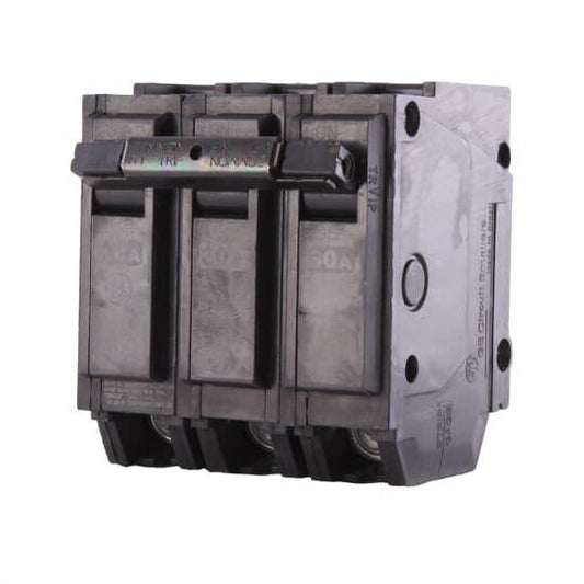 GE Q-Line® THQL32030 Type THQL Molded Case Circuit Breaker, 120/240 VAC, 30 A, 10 kA Interrupt, 3 Poles, LI/Non-Interchangeable Thermal Magnetic Trip