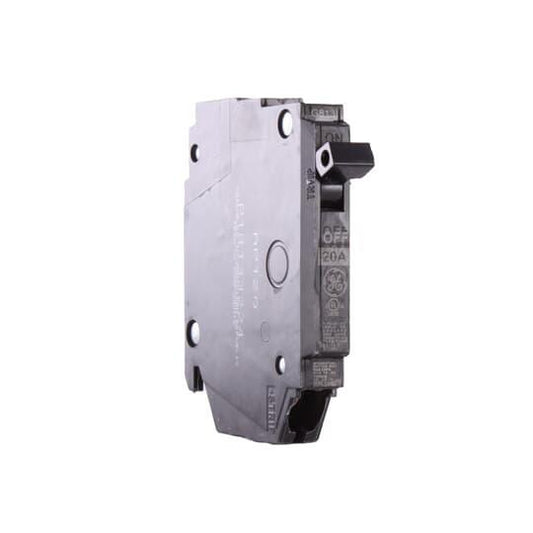 GE Q-Line® THQP120 Type THQP Compact Molded Case Circuit Breaker, 240 VAC, 20 A, 10 kA Interrupt, 1 Pole, LI/Non-Interchangeable Thermal Magnetic Trip