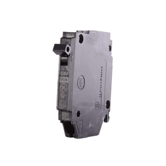 GE Q-Line® THQP120 Type THQP Compact Molded Case Circuit Breaker, 240 VAC, 20 A, 10 kA Interrupt, 1 Pole, LI/Non-Interchangeable Thermal Magnetic Trip