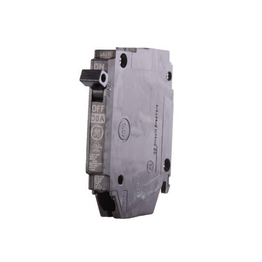 GE Q-Line® THQP130 Type THQP Compact Molded Case Circuit Breaker, 120/240 VAC, 30 A, 10 kA Interrupt, 1 Pole, Non-Interchangeable Thermal Magnetic/LI Trip