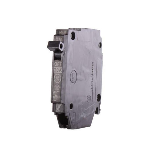 GE Q-Line® THQP130 Type THQP Compact Molded Case Circuit Breaker, 120/240 VAC, 30 A, 10 kA Interrupt, 1 Pole, Non-Interchangeable Thermal Magnetic/LI Trip