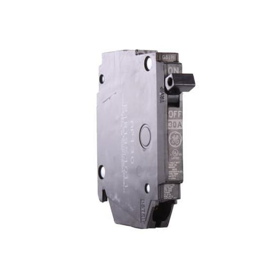 GE Q-Line® THQP130 Type THQP Compact Molded Case Circuit Breaker, 120/240 VAC, 30 A, 10 kA Interrupt, 1 Pole, Non-Interchangeable Thermal Magnetic/LI Trip