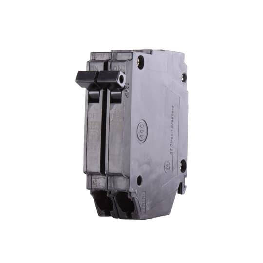 GE Q-Line® THQP220 Type THQP Compact Molded Case Circuit Breaker, 240 VAC, 20 A, 10 kA Interrupt, 2 Poles, LI/Non-Interchangeable Thermal Magnetic Trip