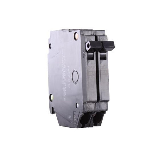 GE Q-Line® THQP220 Type THQP Compact Molded Case Circuit Breaker, 240 VAC, 20 A, 10 kA Interrupt, 2 Poles, LI/Non-Interchangeable Thermal Magnetic Trip