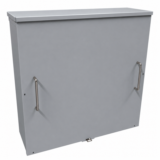 Hammond® C3R24248SC Type 3R Junction Box, 24 x 24 x 8 in, Screw Cover with Knockouts, Galvanized Steel, NEMA 3R, Gray