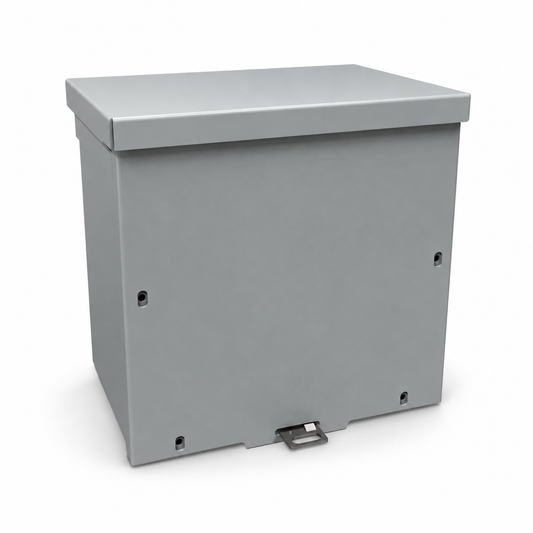 Hammond® C3R886SC Type 3R Junction Box, 8 x 8 x 6 in, Screw Cover with Knockouts, Galvanized Steel, NEMA 3R, Gray