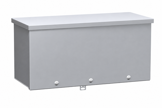 Hammond® C3RWT836 Type 3R Wiring Trough, 8 x 8 x 36 in, Galvanized Steel, NEMA 3R, Gray