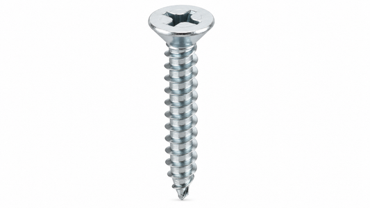 #10 x 1 Flat Head Self-Tapping Sheet Metal Screw, Zinc Plated