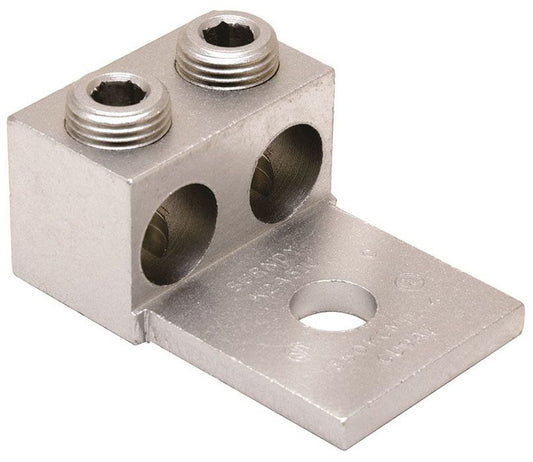 BURNDY® K2A29U K2A-U Dual Rated Universal Mechanical Bolted Lug and Terminal, 6 AWG to 250 kcmil Aluminum/Stranded Copper Conductor, 3/8 in Stud, 1 Bolt Hole, Aluminum