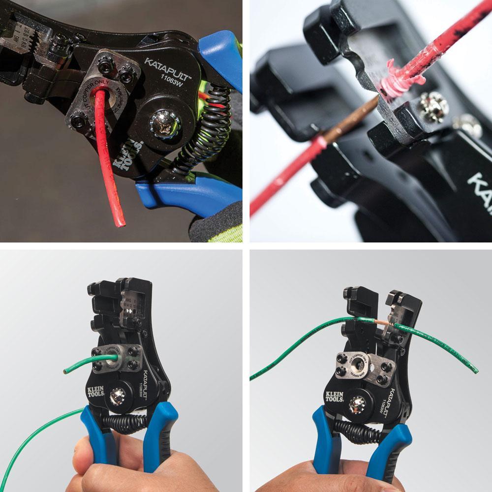Klein® 11063W Wire Stripper/Cutter, 20 to 8 AWG Solid/Stranded Cable, 6.594 in OAL, Cast Alloy Body