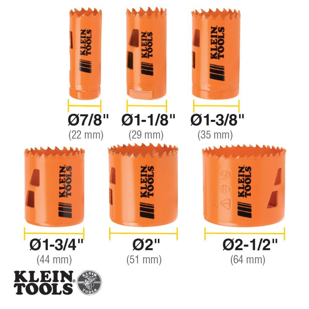 Klein® 31902 Bi-Metal Hole Saw Kit, 8-Piece
