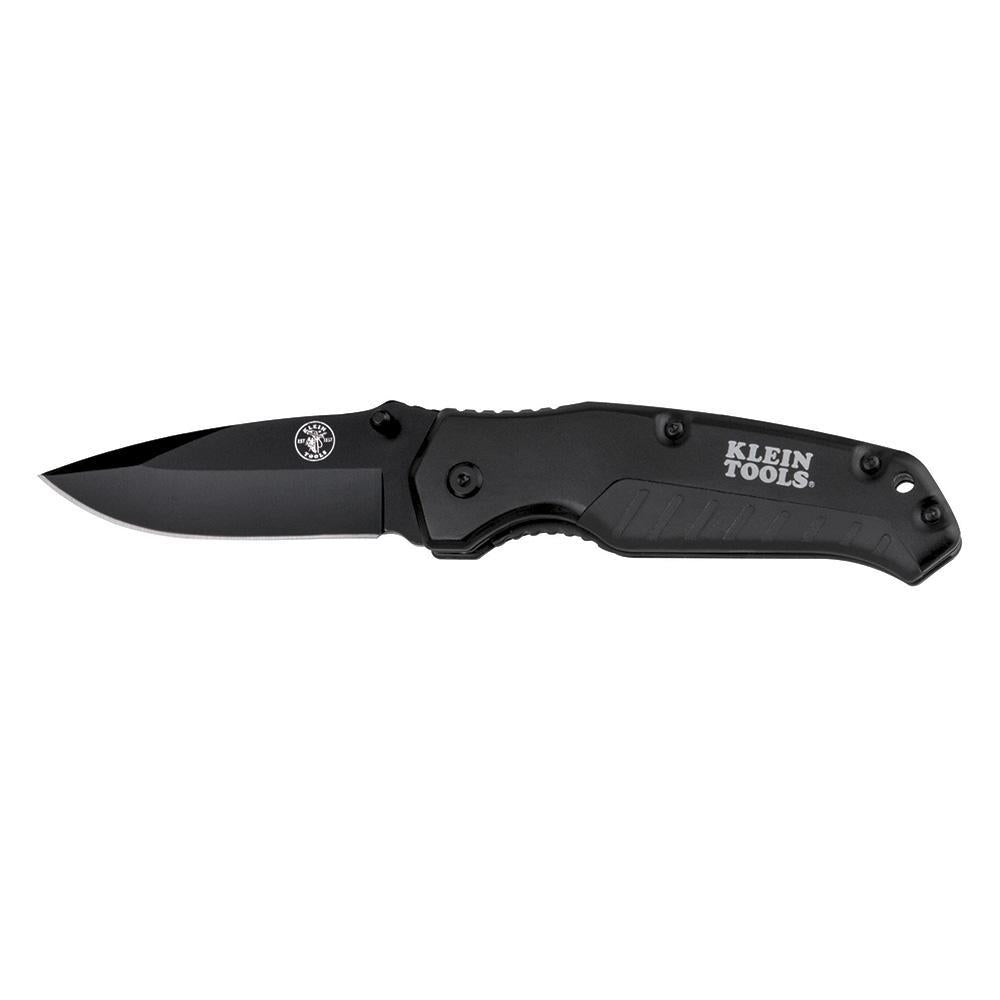 Klein® 44220 Pocket Knife, Black, Drop-Point Blade