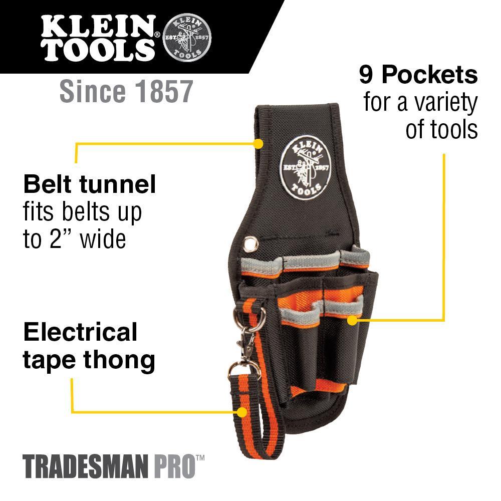 Klein® 5240 Tradesman Pro™ Tool Pouch, 9-Pocket
