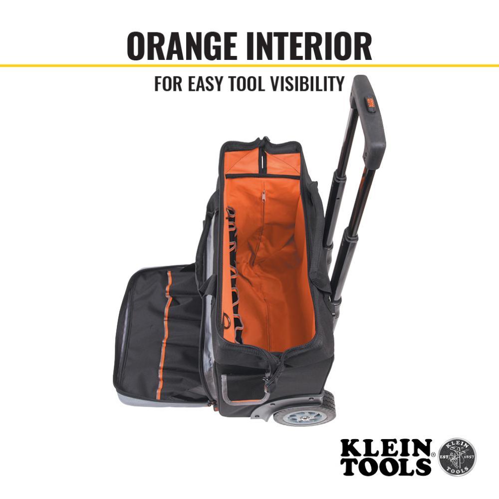 Klein® 55452RTB Tradesman Pro™ Rolling Tool Bag, 24-Pocket, 19-In