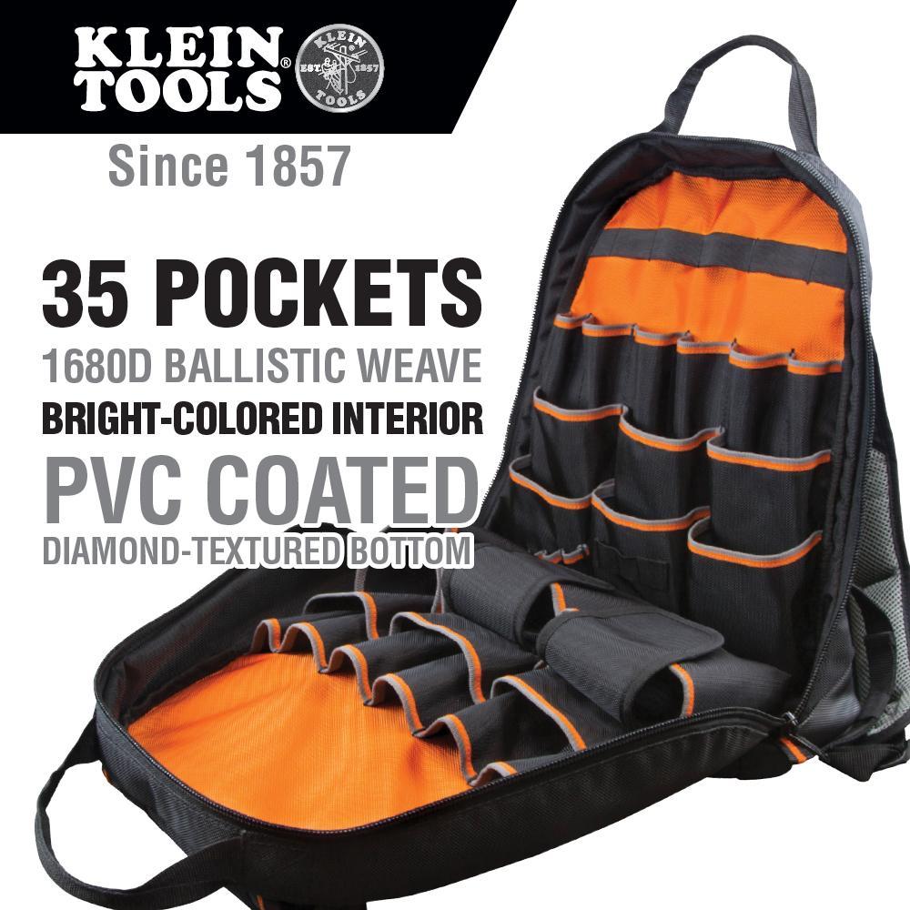 Klein® 55475 Tradesman Pro™ Tool Master Rolling Tool Bag, 19-Pocket, 22-In