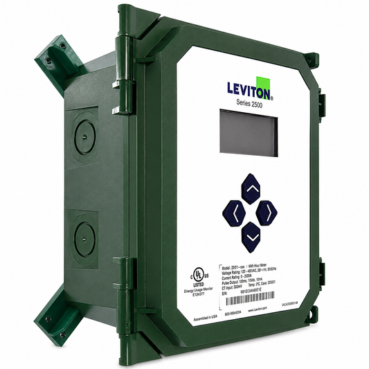 Leviton® VerifEye Series 2500 25B01 Revenue Grade Electrical Submeter 120-480V Pulse/Modbus