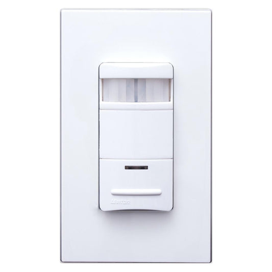Leviton® ODS06-IDW 1-Pole Low-Profile Occupancy Sensor, 120/230/277 VAC, PIR Sensor, 1600 sq-ft Coverage, 180 deg Viewing, Wall Mount