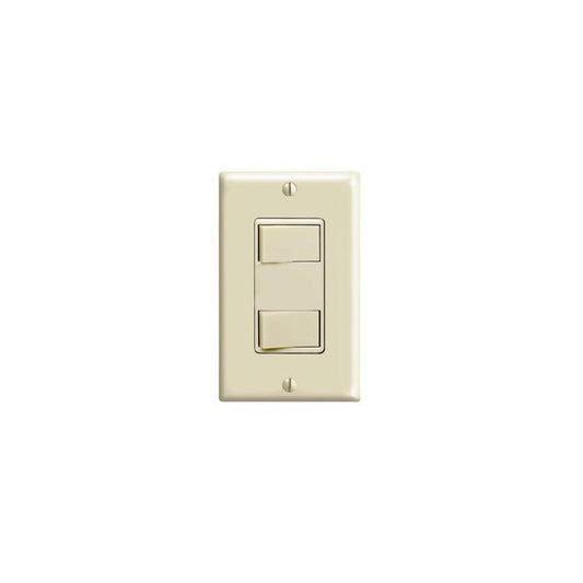 Leviton® Decora® 1754-I Traditional Dual Non-Grounding Combination Switch With Ground Screw Terminal, Push-In Wiring, 15/20 A, 120 VAC, 1 Poles