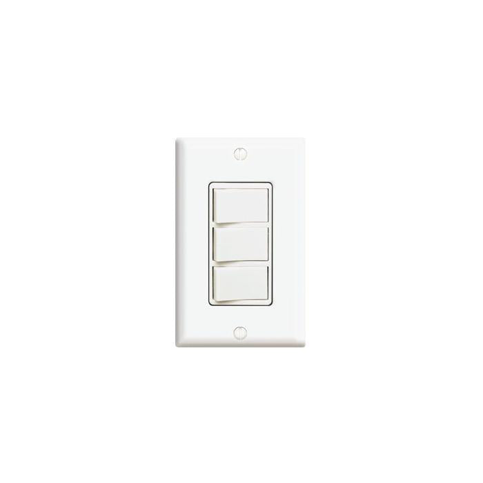 Leviton® Decora® 1755-2I Traditional 3-Way Grounding Combination Switch With Grounding Lead Screw Terminal, Push-In Wiring, 15/20 A, 120 VAC, 1 Pole