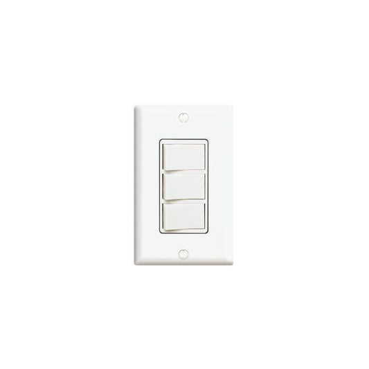 Leviton® Decora® 1755-2I Traditional 3-Way Grounding Combination Switch With Grounding Lead Screw Terminal, Push-In Wiring, 15/20 A, 120 VAC, 1 Poles