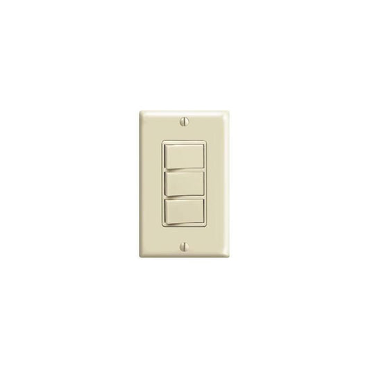 Leviton® Decora® 1755-I 3-Way Non-Grounding Combination Switch With Screw Terminals, Push-In Wiring, 15/20 A, 120 VAC, 1 Poles