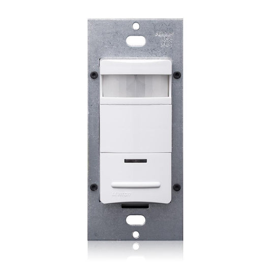 Leviton® Decora® ODS10-IDW 1-Pole Occupancy Sensor, 120/230/277 VAC, Passive Infrared Sensor, 2100 sq-ft Coverage, 180 deg Viewing, Wall Mount