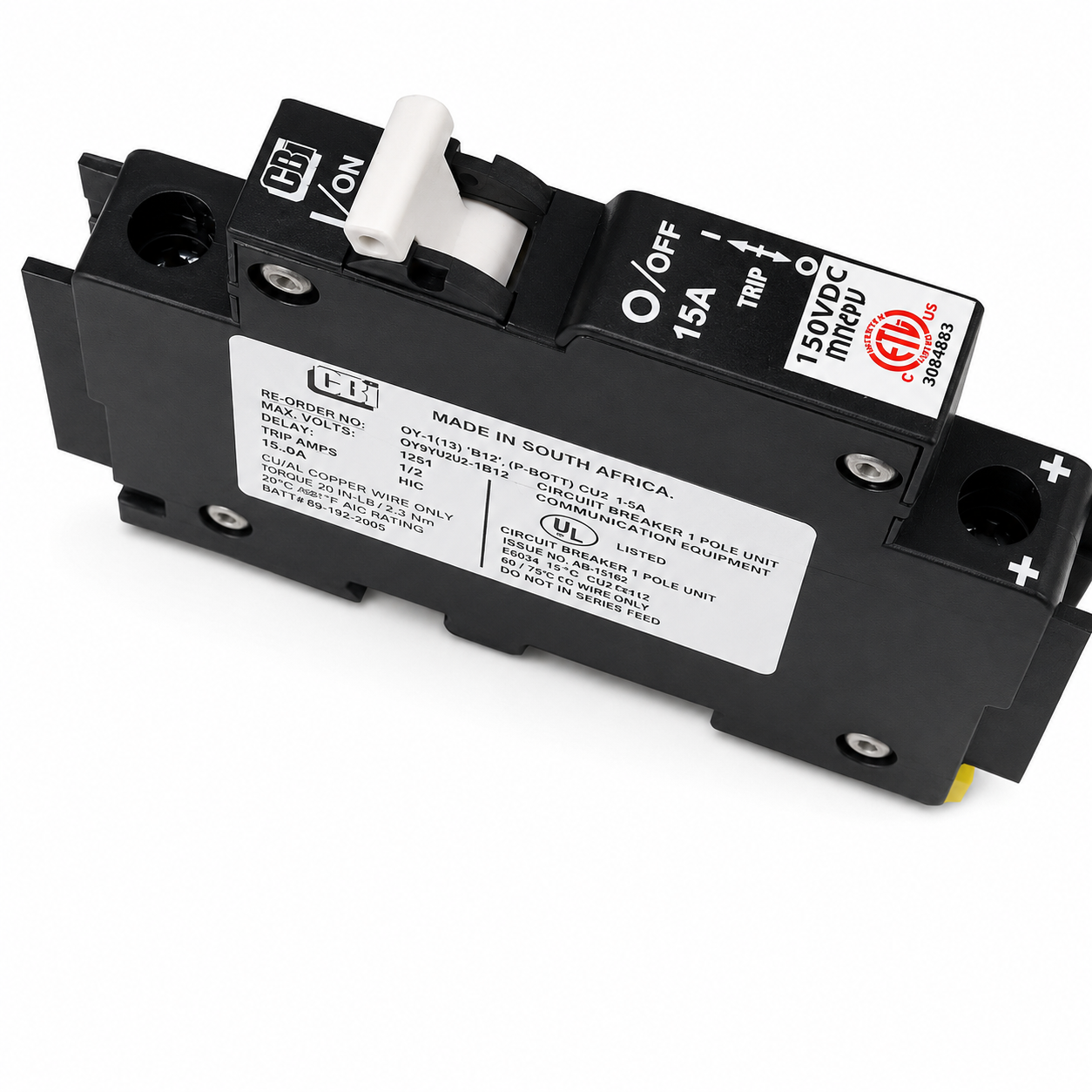Midnite Solar® MNEDC DC Circuit Breaker, 15 A, 150 VDC