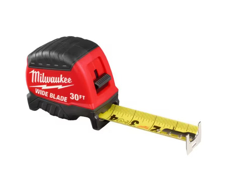 Milwaukee 48221230 30 ft. Wide Blade Tape Measure, 1-1/4 in. Blade, 18 ft. Reach, 15 ft. Standout