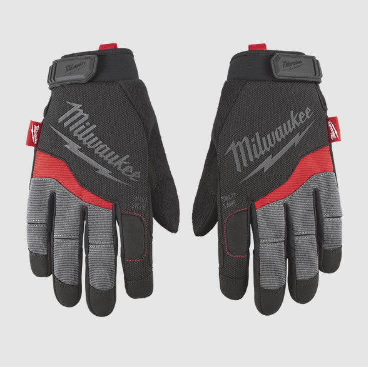 Milwaukee 48228722 Performance Work Gloves, Large, Synthetic Leather, Black/Red, Smartswipe Fingertips