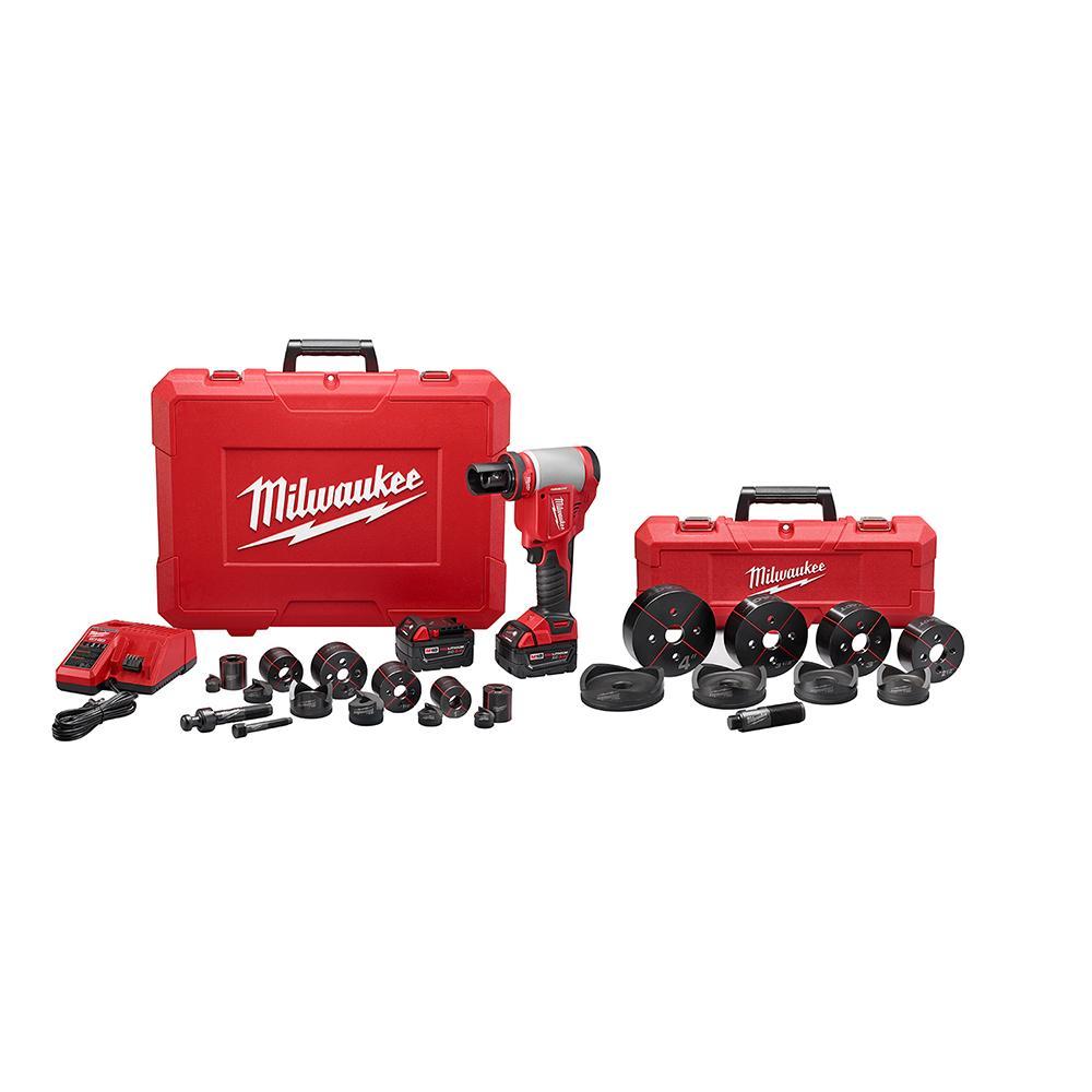 Milwaukee 267723 M18 Force Logic 6-Ton Knockout Tool Kit, 1/2 in. - 4 in., 18V, with Die Set