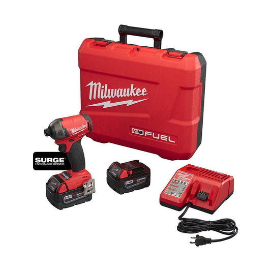 Milwaukee M18 FUEL 2760-22 Cordless Impact Driver Kit, 1/4 in Hex/Straight Drive, 4000 bpm, 450 in-lb Torque, 18 VDC, 5 in OAL