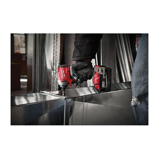 Milwaukee M18 FUEL 2853-22CT Cordless Impact Driver Kit, 1/4 in Hex Drive, 4300 bpm, 2000 in-lb Torque, 18 VDC, 4.59 in OAL