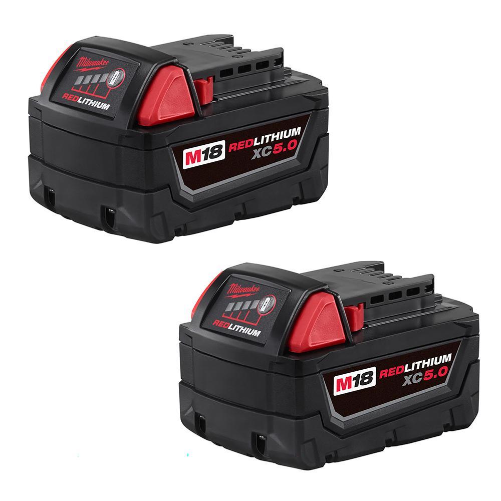 Milwaukee 48111852 M18 REDLITHIUM XC 5.0Ah Extended Capacity Battery, 18V