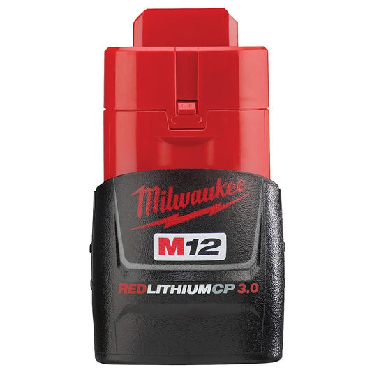 Milwaukee M12 REDLITHIUM 48-11-2430 Compact Battery Pack, 3 Ah Li-Ion Battery, 12 VDC Charge, For Use With M12 12 V Cordless Tools