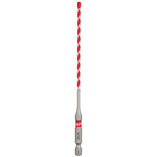 Milwaukee 48-20-9001 SHOCKWAVE Single Ended Hammer Drill Bit, 0.1562 in Drill Bit, 1/4 in Hex Shank, 4 in D Cutting, Carbide Cutting Edge, 6 in OAL