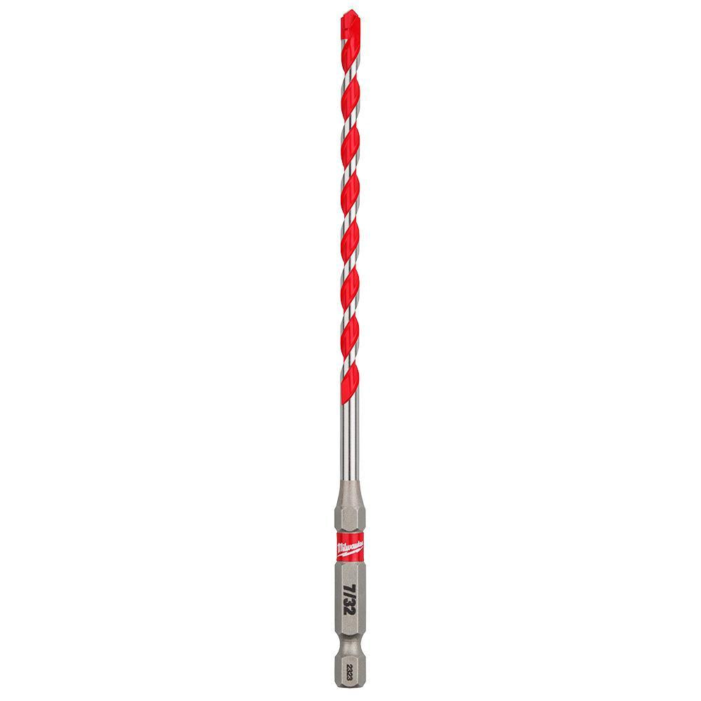 Milwaukee 48-20-9009 SHOCKWAVE Single Ended Hammer Drill Bit, 0.2187 in Drill Bit, 1/4 in Hex Shank, 4 in D Cutting, Carbide Cutting Edge, 6 in OAL