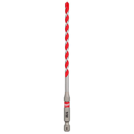 Milwaukee 48-20-9009 SHOCKWAVE Single Ended Hammer Drill Bit, 0.2187 in Drill Bit, 1/4 in Hex Shank, 4 in D Cutting, Carbide Cutting Edge, 6 in OAL