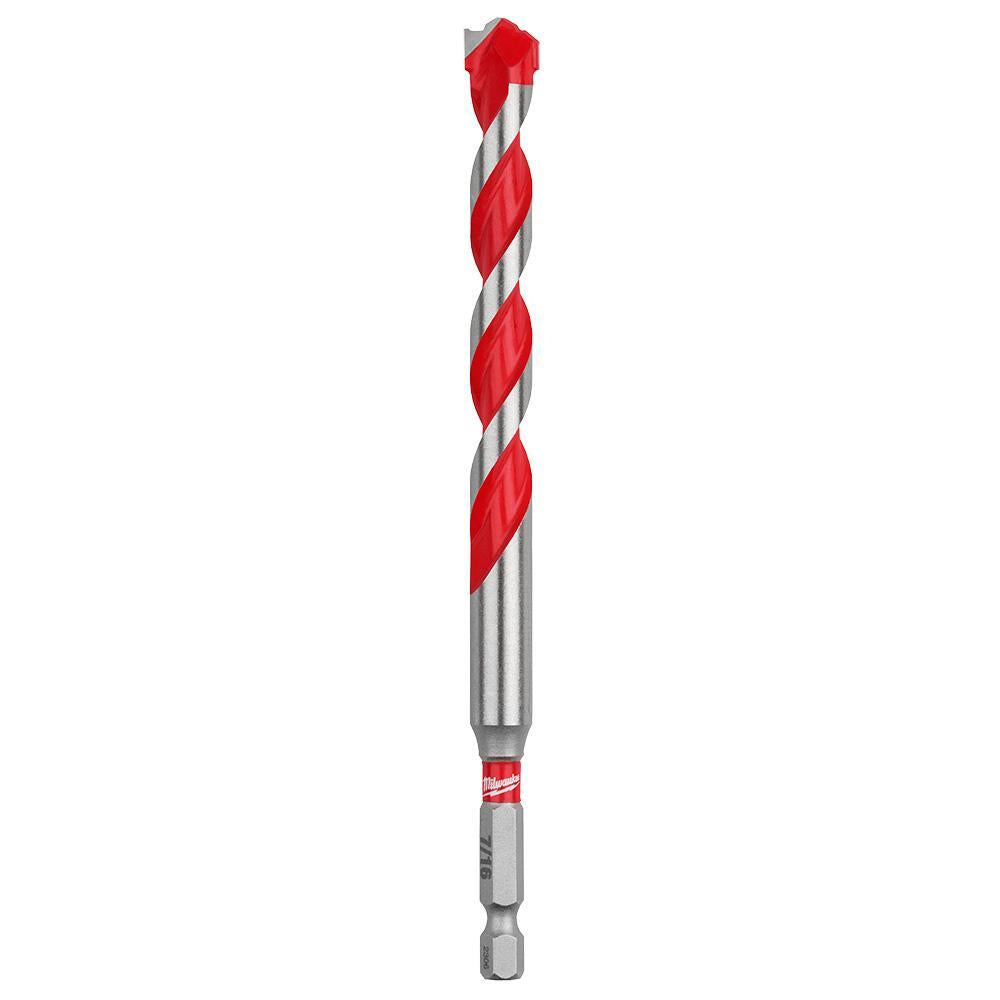 Milwaukee 48-20-9030 SHOCKWAVE Single Ended Hammer Drill Bit, 1/2 in Drill Bit, 1/4 in Hex Shank, 4 in D Cutting, Carbide Cutting Edge, 6 in OAL