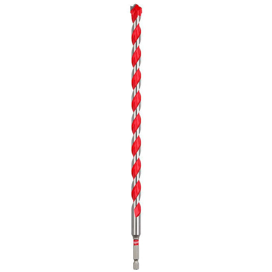Milwaukee 48-20-9031 SHOCKWAVE Single Ended Hammer Drill Bit, 1/2 in Drill Bit, 3/8 in 3-Flat Shank, 10 in D Cutting, Carbide Cutting Edge, 12 in OAL