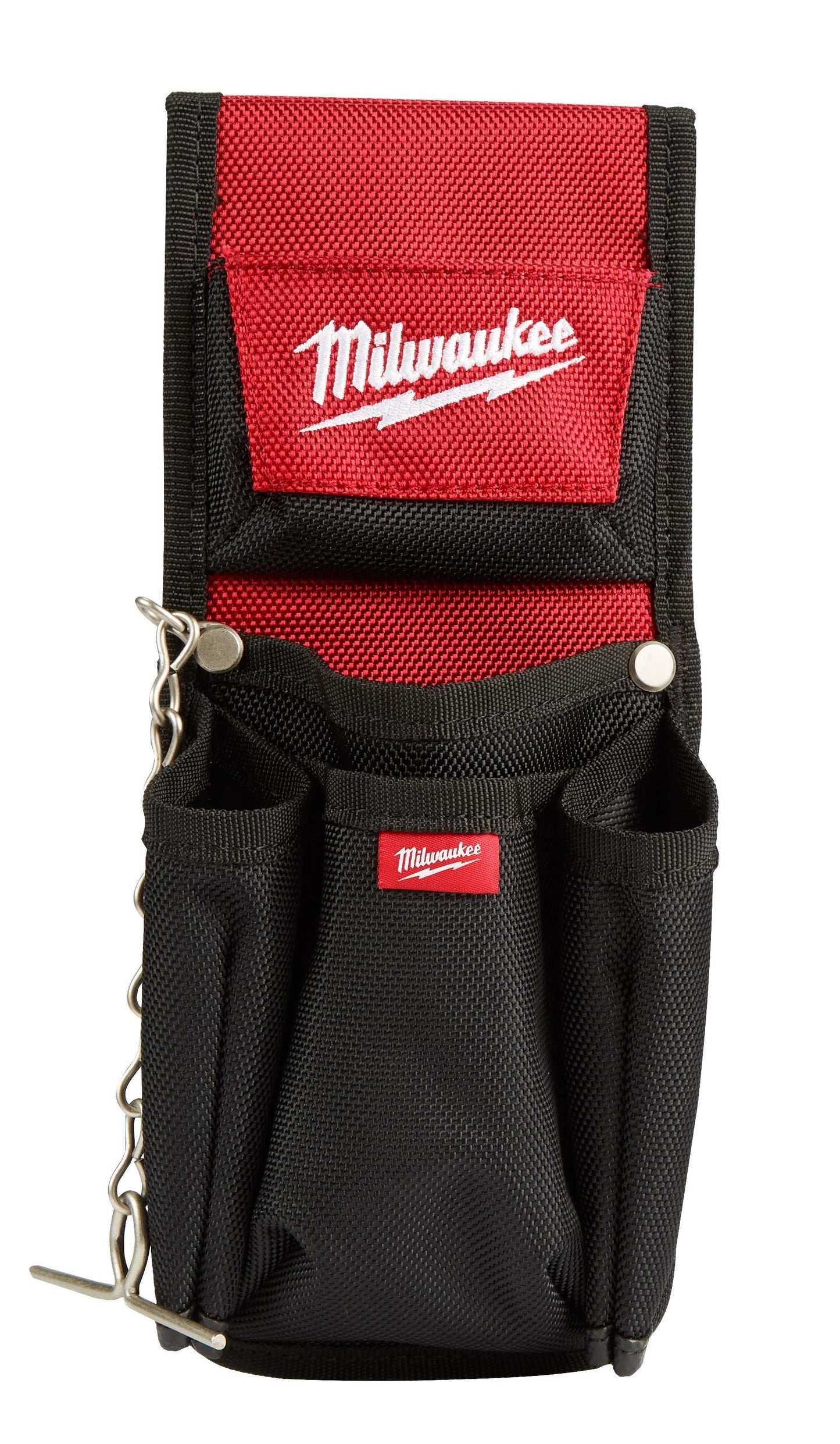 Milwaukee 48-22-8118 7-Pocket Compact Utility Pouch, 1680D Ballistic Nylon, Black/Red