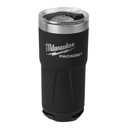 Milwaukee 48228392B PACKOUT 20 oz. Tumbler, Black, Double Wall Vacuum, Longest Temperature Retention