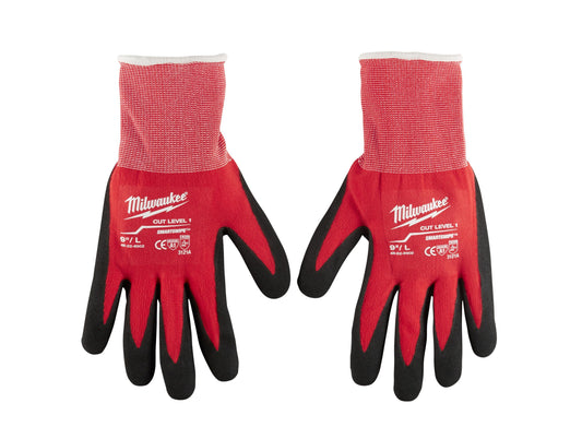 Milwaukee 48-22-8902 Breathable Unisex Gloves, L, Nylon/Lycra Blend, Knit Cuff, Resists: Cut and Puncture, ANSI Cut-Resistance Level: A1, ANSI Puncture-Resistance Level: 1