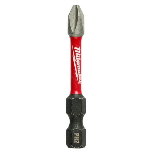 Milwaukee SHOCKWAVE Impact Duty 48-32-4602 Impact Power Bit, #2 Phillips Point, 2 in OAL, 1/4 in, Alloy Steel