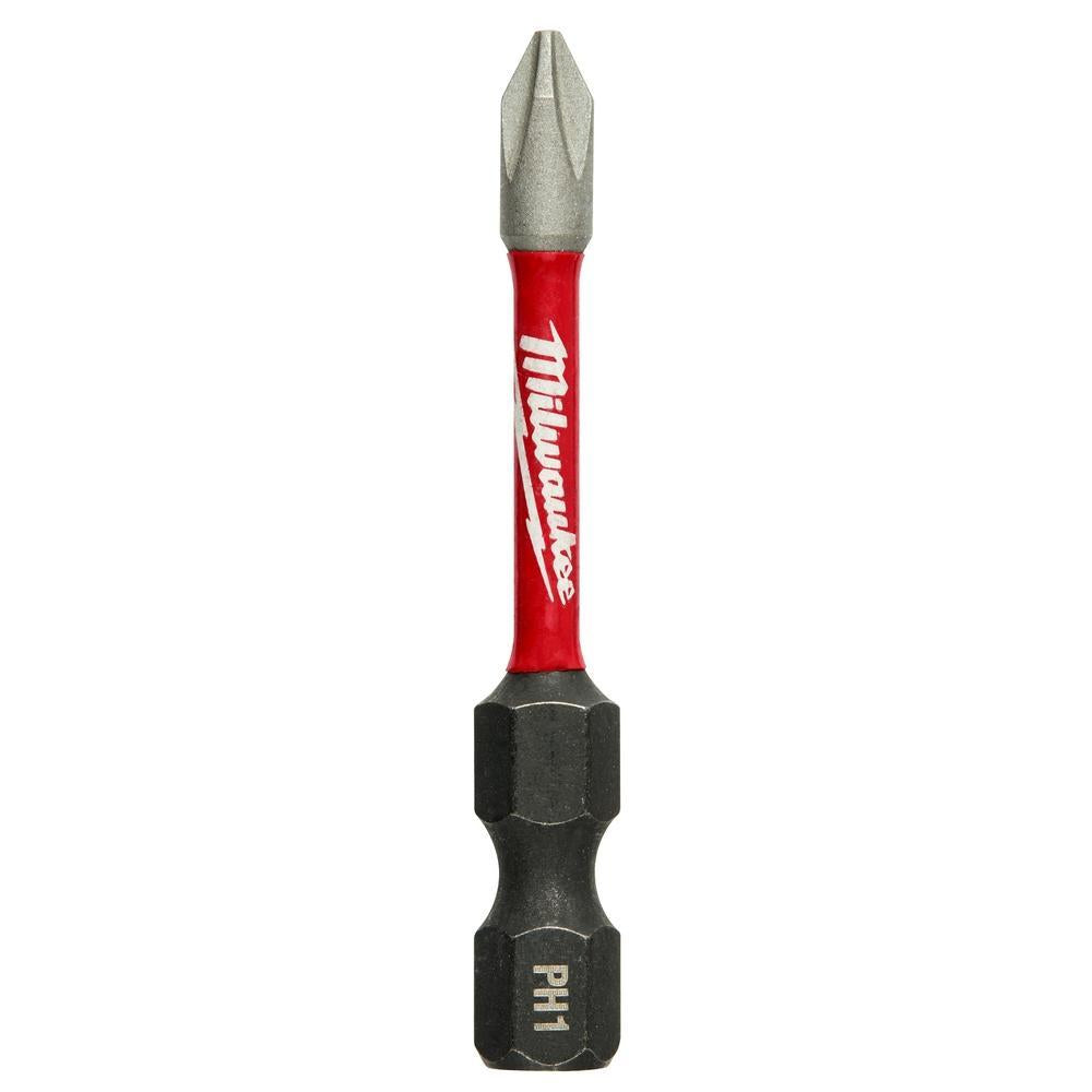 Milwaukee SHOCKWAVE 48-32-4638 Impact Driver Bit, PH1 Phillips Point, 2 in OAL, 1/4 in, Steel