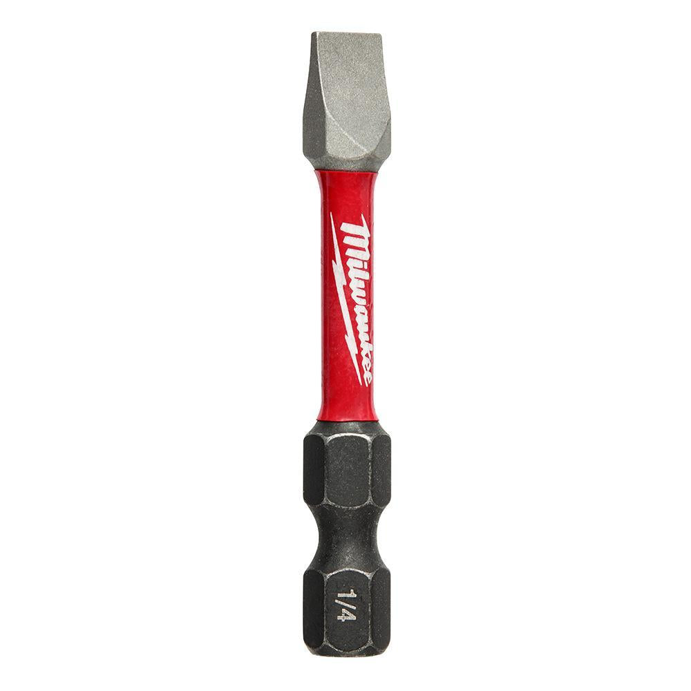 Milwaukee SHOCKWAVE Impact Duty 48-32-4918 Impact Power Bit, 1/4 in Slotted Point, 2 in OAL, 1/4 in, Steel