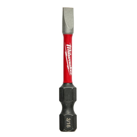 Milwaukee SHOCKWAVE Impact Duty 48-32-4919 Impact Power Bit, 3/16 in Slotted Point, 2 in OAL, 1/4 in, Steel