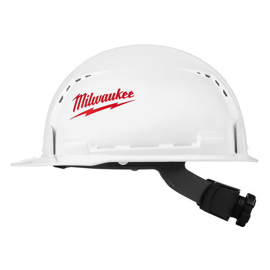 Milwaukee 48-73-1000 Front Brim Vented Hard Hat With BOLT Accessories, Polyethylene, Ratchet Suspension, ANSI Electrical Class Rating: Class C, ANSI Impact Rating: ANSI/ISEA Z89.1 Type I, Large Logo Graphics, Quick Adjustment